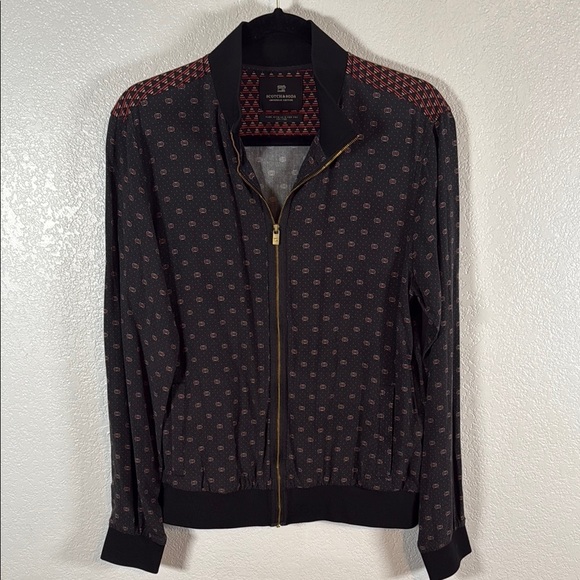 Scotch & Soda AMS Logo Printed Light Weight Bomber Jacket Size Medium